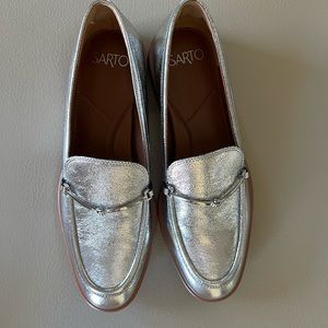 Sarto by Franco Sarto Eda Metallic Leather Bit Buckle Loafers 9.5